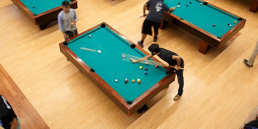 students playing billiards at the Student Union