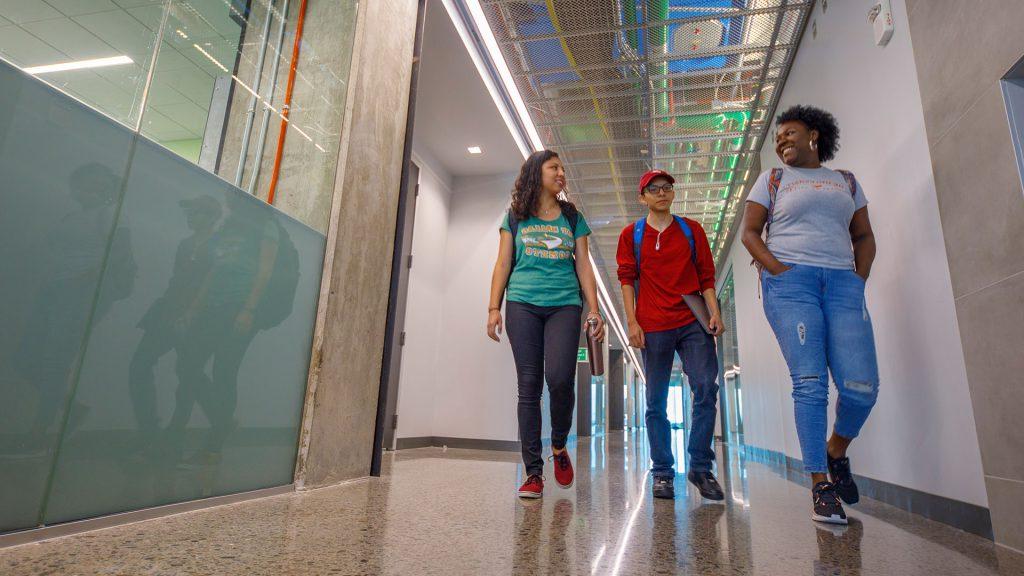 students walking