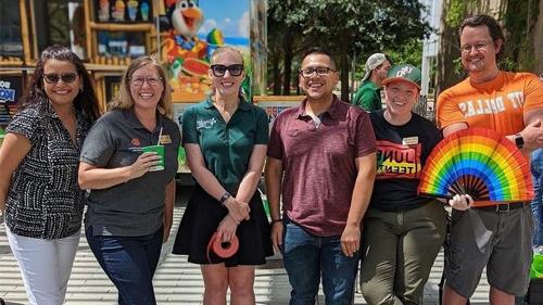 Staff attending an outdoor event